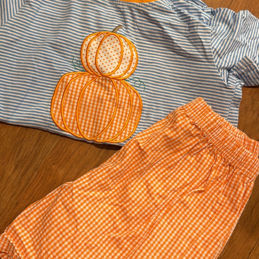 Kids Pumpkin Patch Matching Set - Blue and Orange